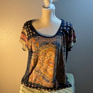 Lucky Brand Multicolor Short Sleeve Top